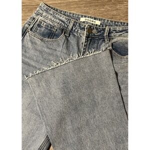 DOGMA Women's High Waisted Distressed Raw Hem Flare Leg Jeans Size 7 (29x31)